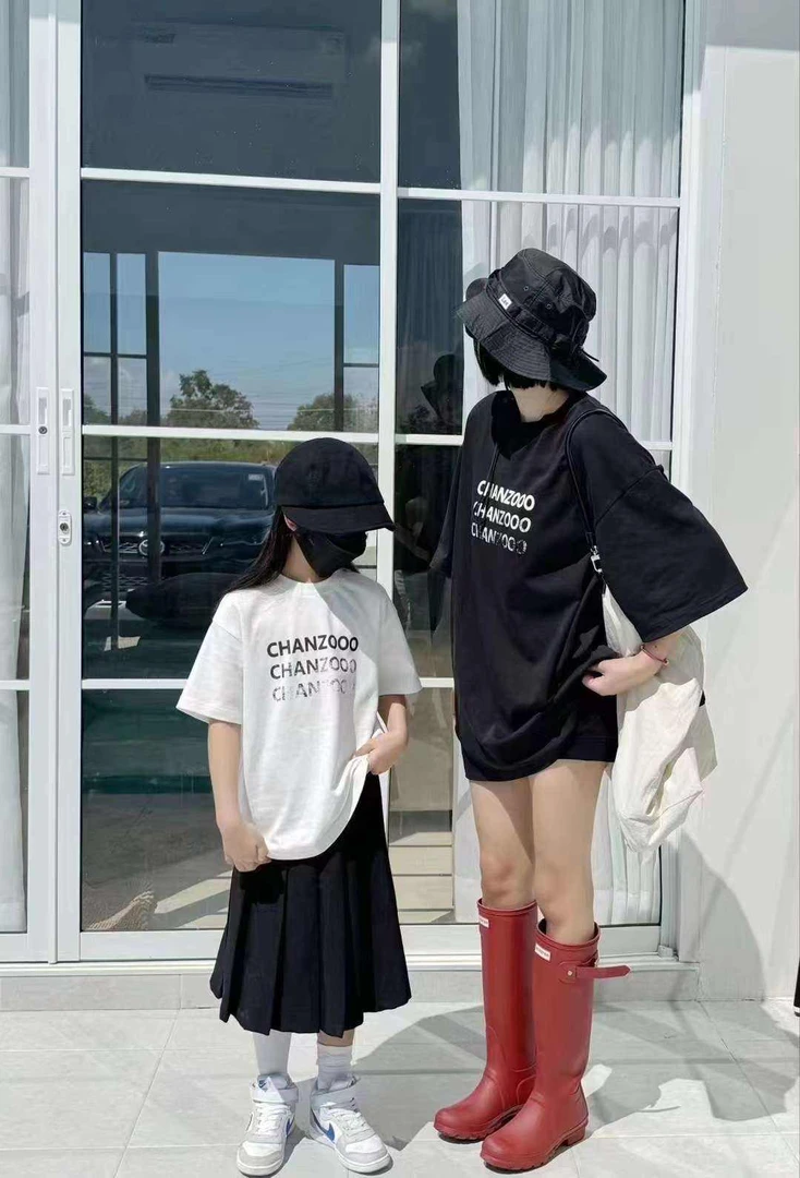 【C TING】2024新款韩版设计师亲子装童装字母印花短袖T恤-C24010