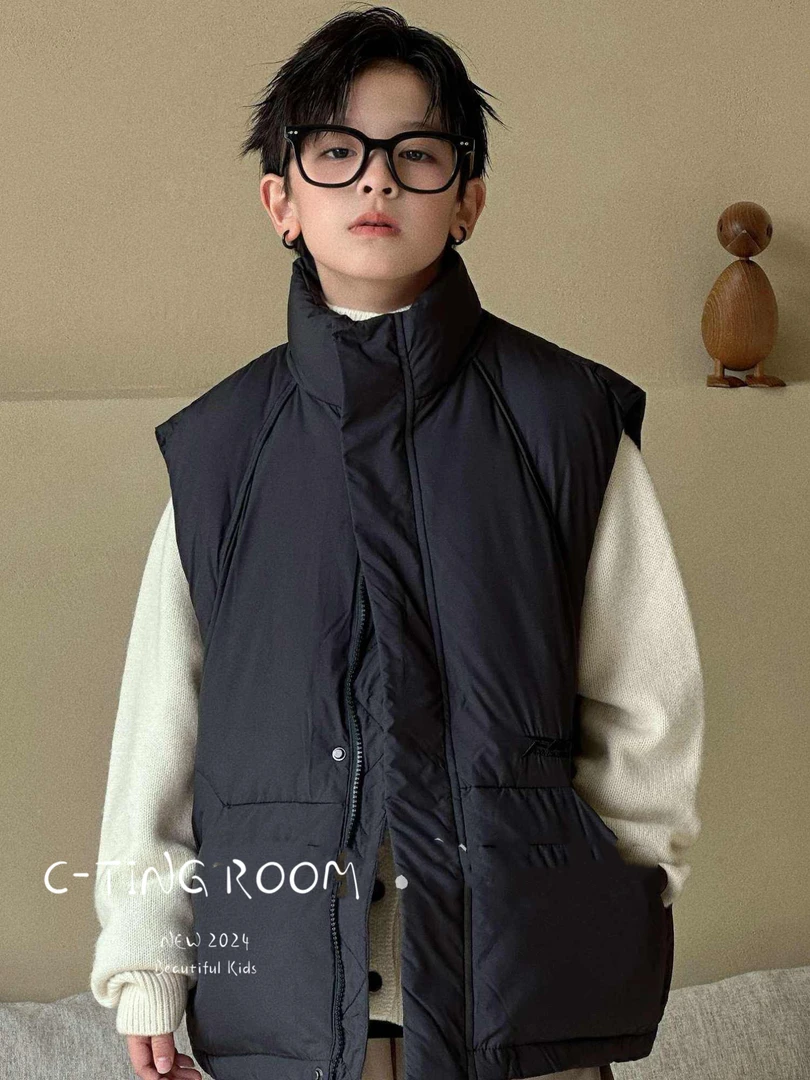 【C TING】2024新款韩版设计师亲子装童装刺绣百搭羽绒马甲-024