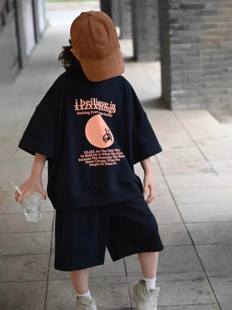 【套装】2024新款韩版设计师亲子装童装运动休闲套装-8373