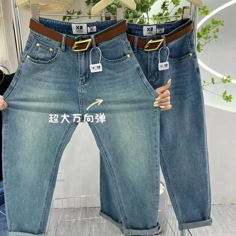 【遮胯老爹裤98382】春秋胯宽胯粗/显瘦显高必入弹力老爹裤