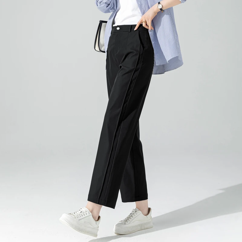 黑色裤子女春秋款哈伦镰刀裤女2025新款省钱风西装裤设计感休闲裤
