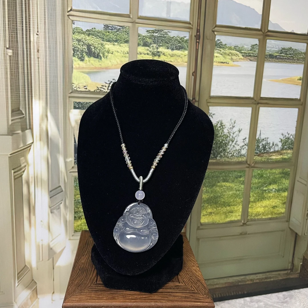 （格律诗）天然玛瑙雕刻冰透吊坠佛公（多样性发一）