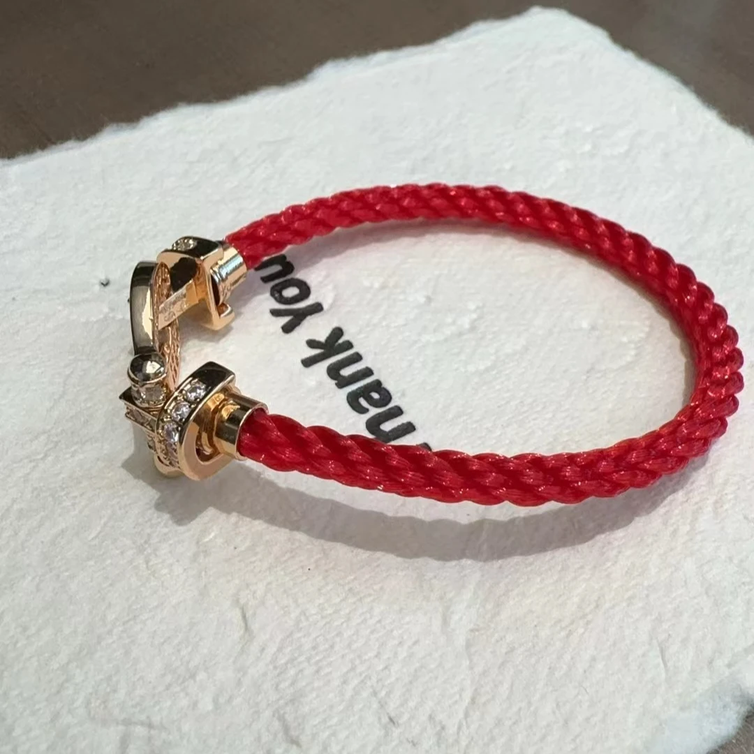 合金锆石手链 LENNIK红绳手链百搭时尚编织简约经典情侣