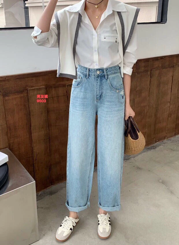 9503意凡时尚春夏新款男友裤