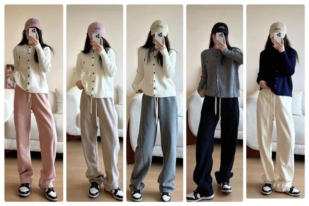 8395新款糯米绒弯刀裤