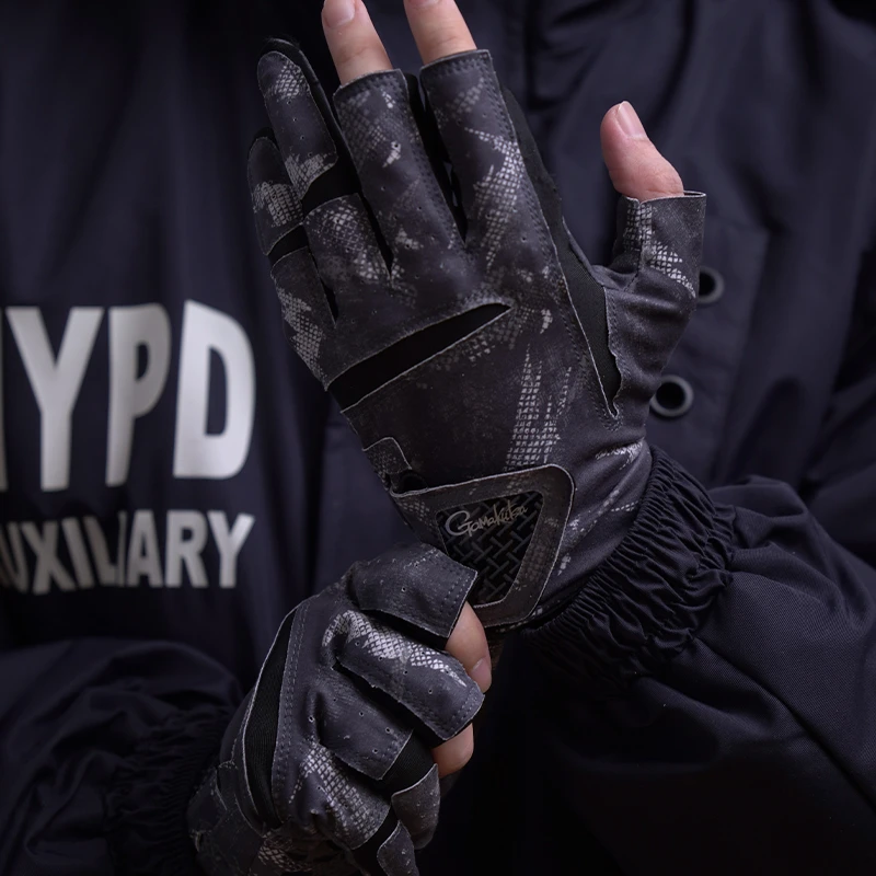 鲫明直播专属钓鱼手套户外路亚夏季防晒漏三指拉雪丽