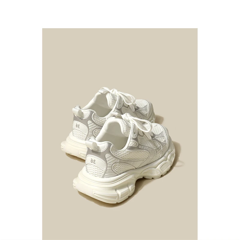 法国TOUCH MISS新款老爹鞋女百搭厚底小白鞋舒适轻奢休闲运动鞋潮