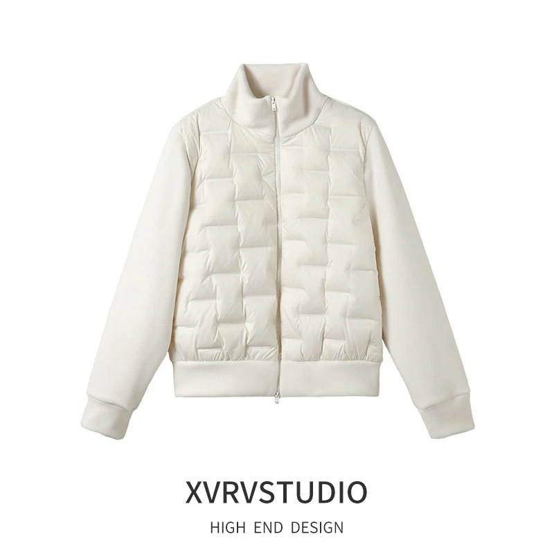 XVRV【胜利专属】秋季2025摇粒绒拉链女保暖羽绒服鸭绒百搭上衣外套