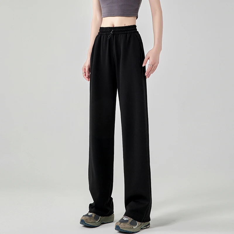 XVRV【喜樂专属】懒懒阔腿长裤高腰休闲宽松直筒显瘦跑步运动卫裤女