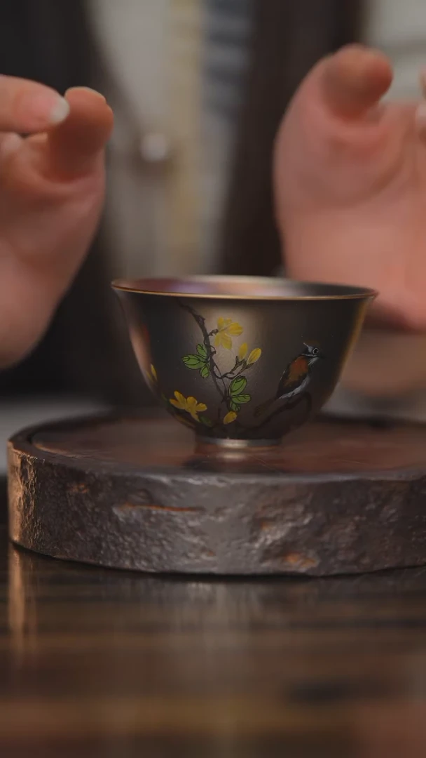 【闪购商品】杯144柴房陶瓷丨手绘窑宝杯