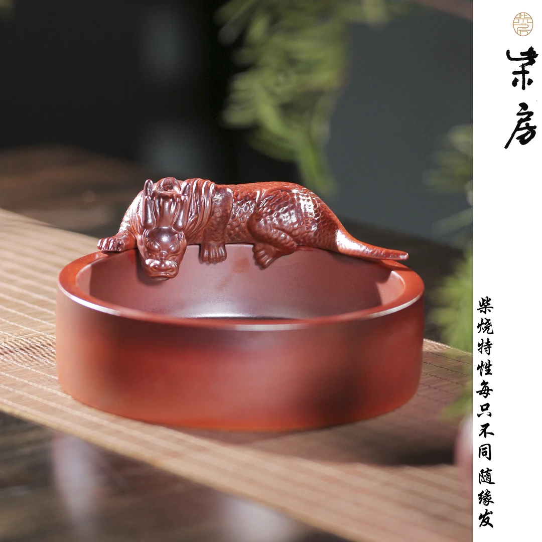 柴房陶瓷｜柴烧金红系列吸水兽水洗  茶具 茶摆件