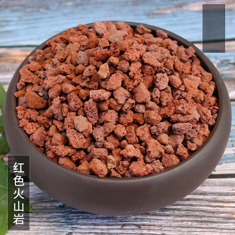 红色火山岩园艺多肉铺面石植物火山石颗粒土鱼缸水族净化水质成长