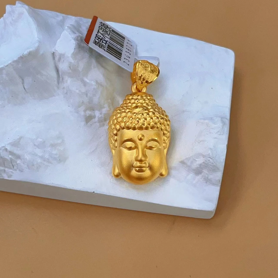 【妮蔻黄金】足金999佛头佛吊坠单吊坠莲花扣头3D工艺佛吊坠