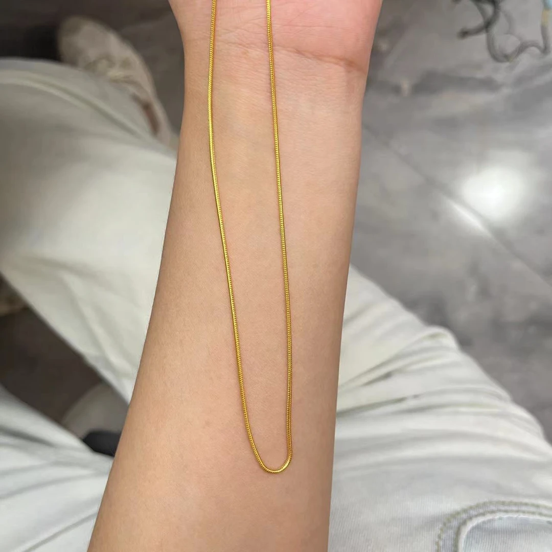 足金黄金999 蛇骨项链 圆形蛇骨项链 软蛇骨 5G工艺 金重6.72克