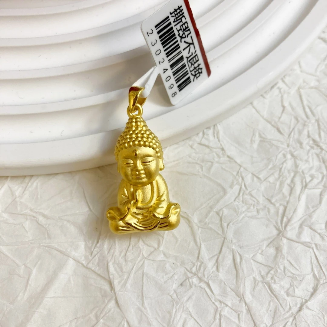 足金999 3D工艺 宝宝佛 足金 坐佛吊坠 黄金吊坠 黄金按克卖