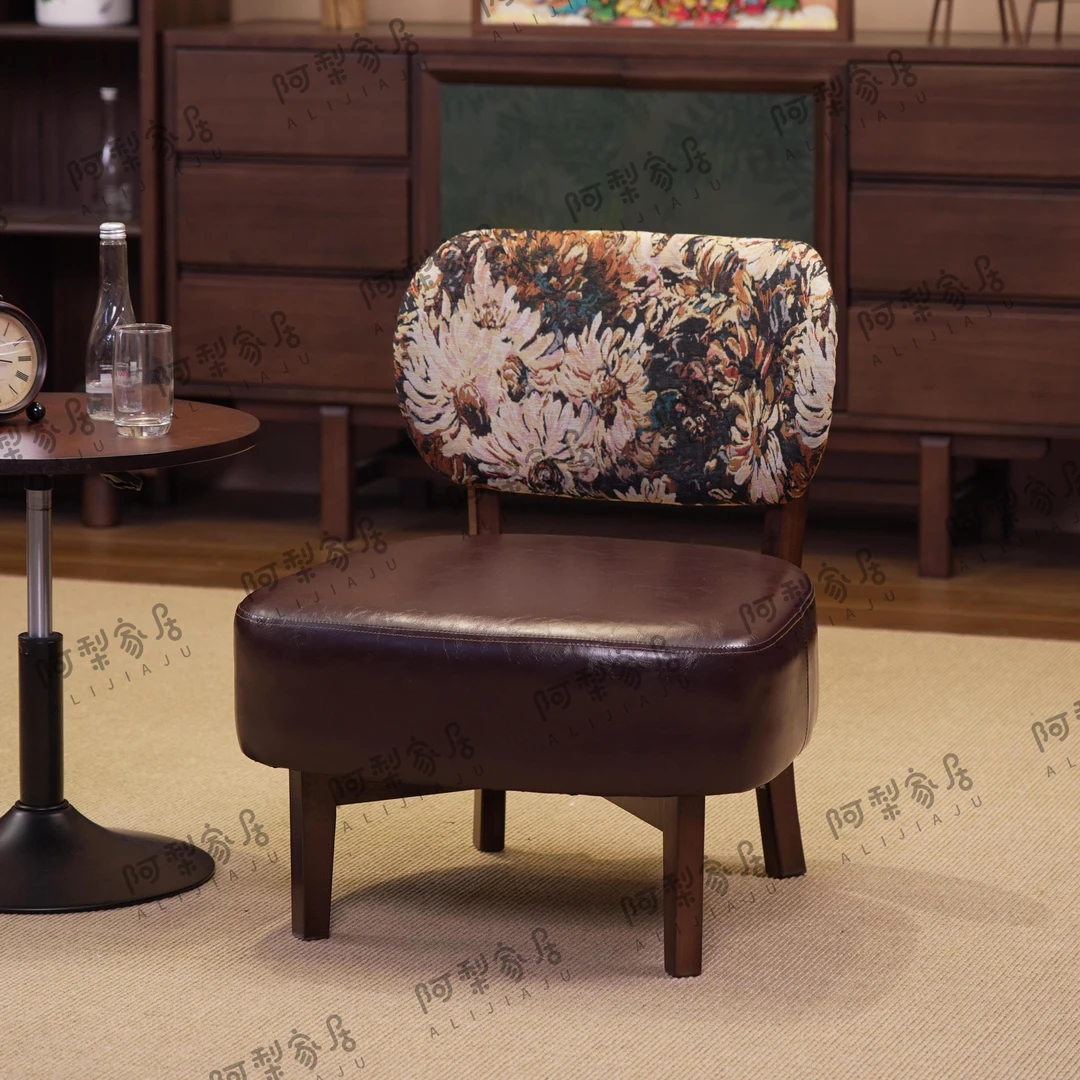 新中式沙发椅阳台家用单人椅书房椅看书懒人沙发定制实木客厅椅