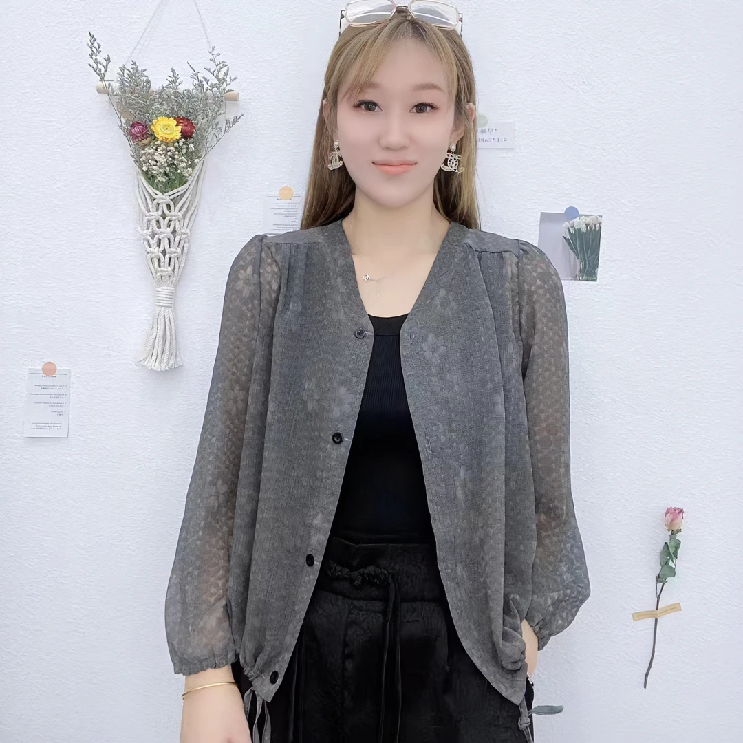 夏季新款防晒薄款上衣纯色洋气轻薄遮阳百搭时尚女士显瘦外套