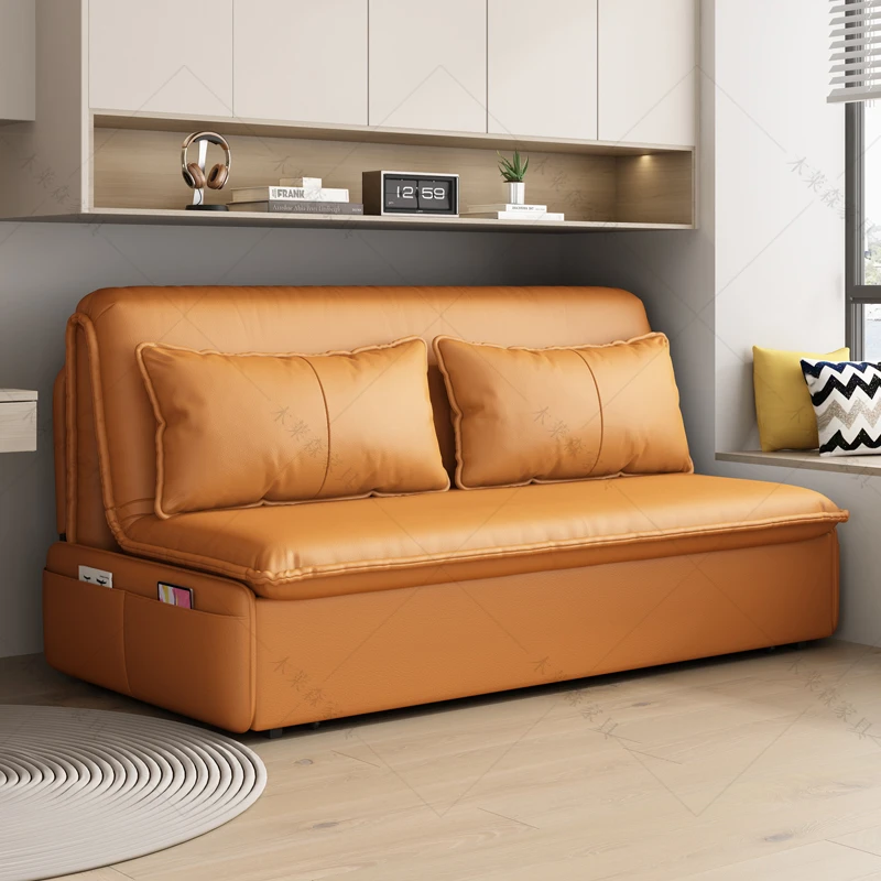 电动沙发床折叠两用多功能沙发防猫爪布小户型客厅智能单人伸缩床