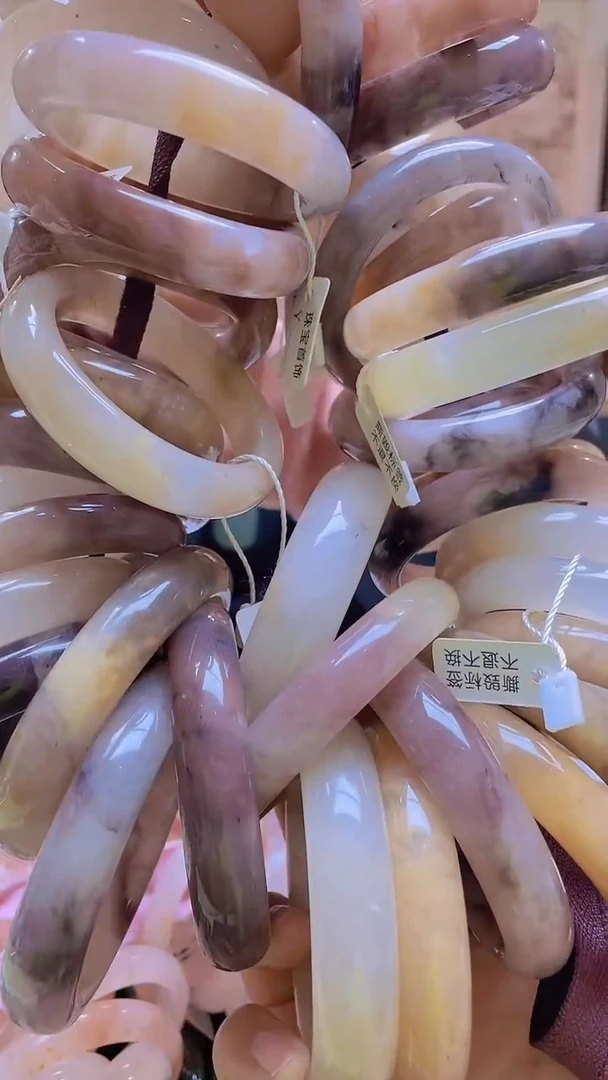 【闪购商品】石英质玉（金丝玉）手镯未镶嵌紫罗兰59-61
