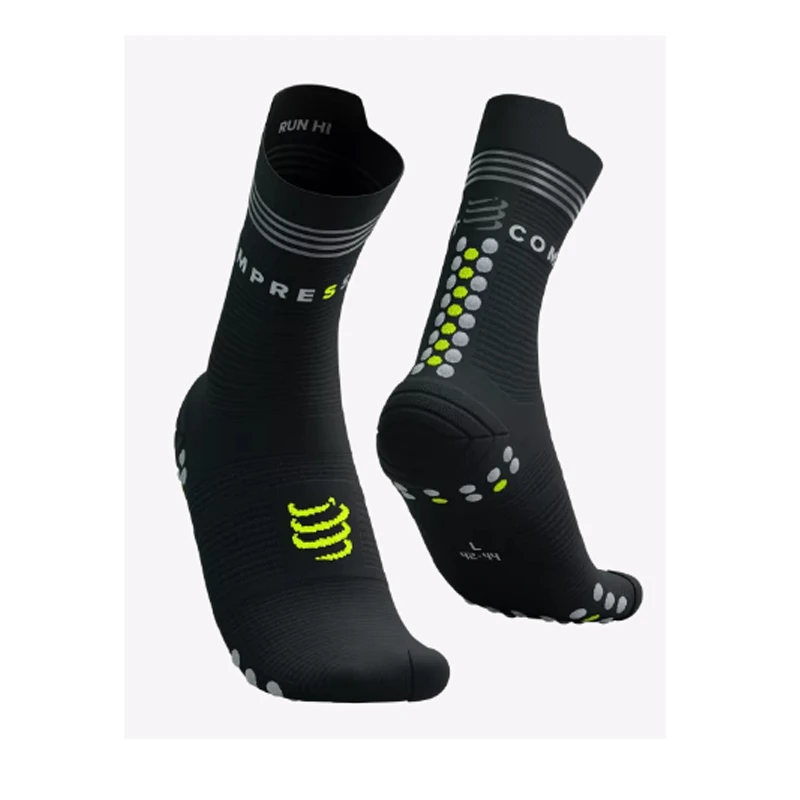 COMPRESSPORT v4.0 跑步 运动长筒袜 耀黑版 RUN Hi Socks Flash