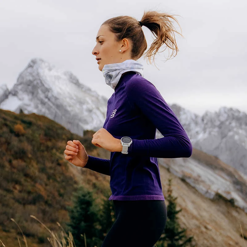 COMPRESSPORT越野半拉链长袖女TRAIL HZ LS Tshirt秋冬羊毛保暖