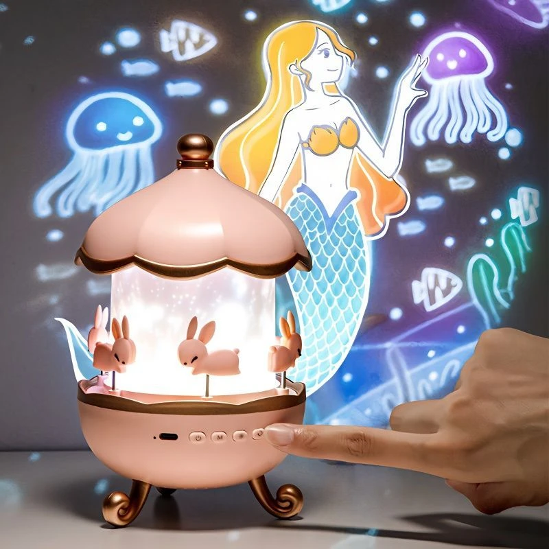 万火星空投影仪小夜灯儿童旋转小屋八音盒玩具女孩子生日礼物