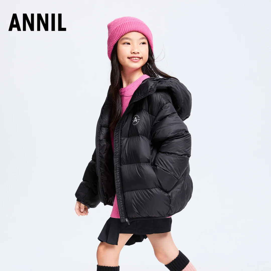 安奈儿童装男女童短款羽绒服2024冬新款儿童轻羽绒休闲保暖中大童