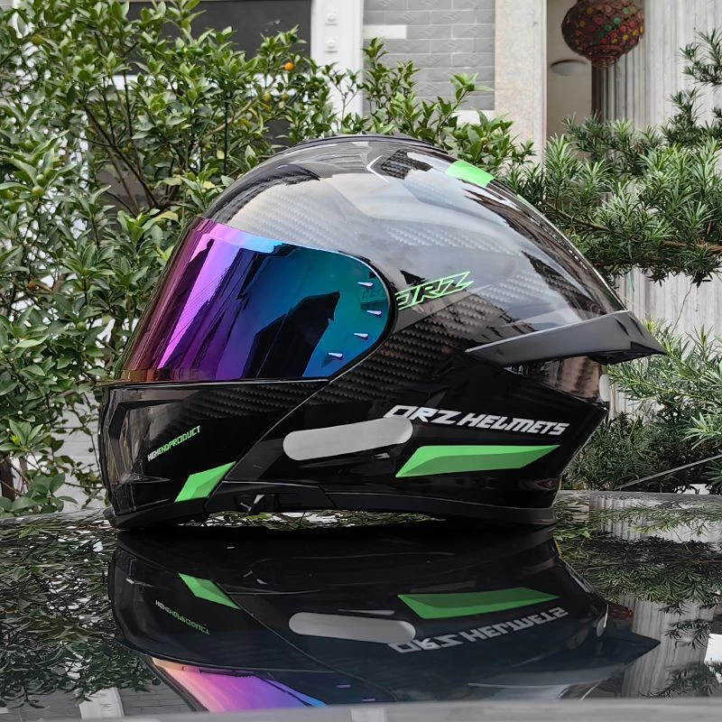 ORZ摩托车头盔男女揭面盔3C认证新国标蓝牙双镜四季个性大尾翼