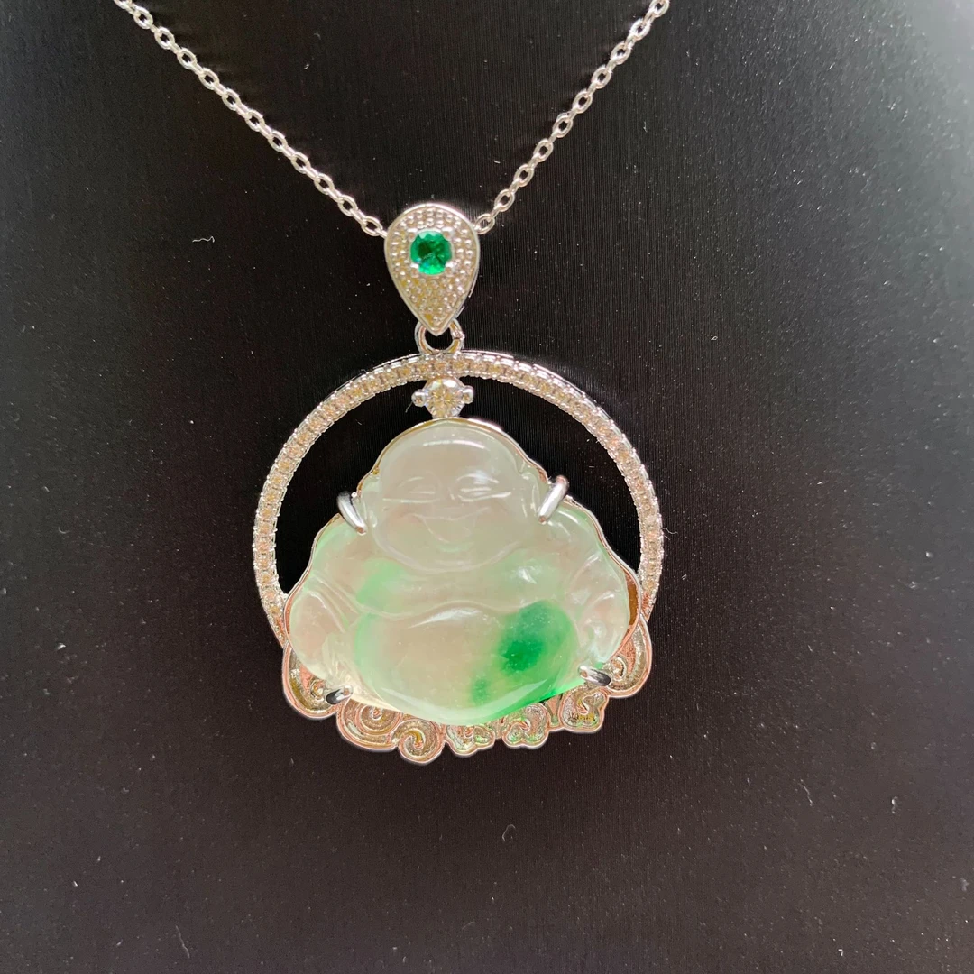 翡翠佛公吊坠14K-S035