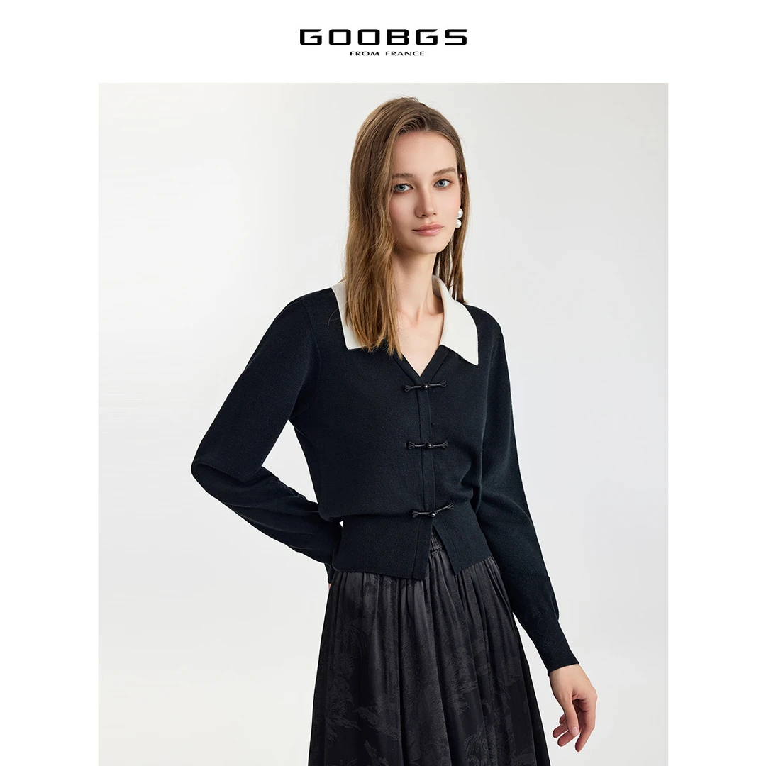 GOOBGS新中式盘扣毛针织衫G4374424-6