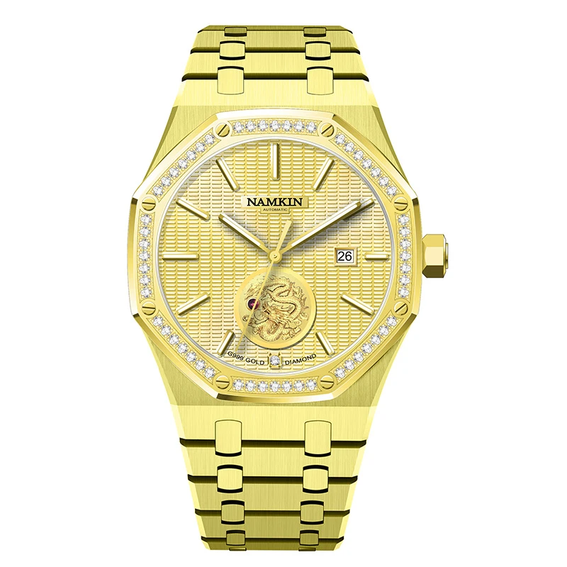 【国际联保】【专柜正品】全球限量金龙戏珠真金高端男士机械腕表SS