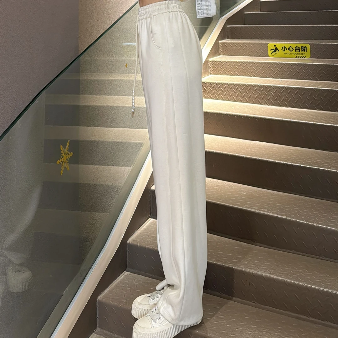 秋季高腰新中式气质时尚百搭显瘦宽松垂感休闲裤2685