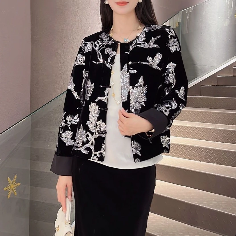 《晶晶定制》《玄墨》时尚中国风新中式长袖复古设计感外套1785