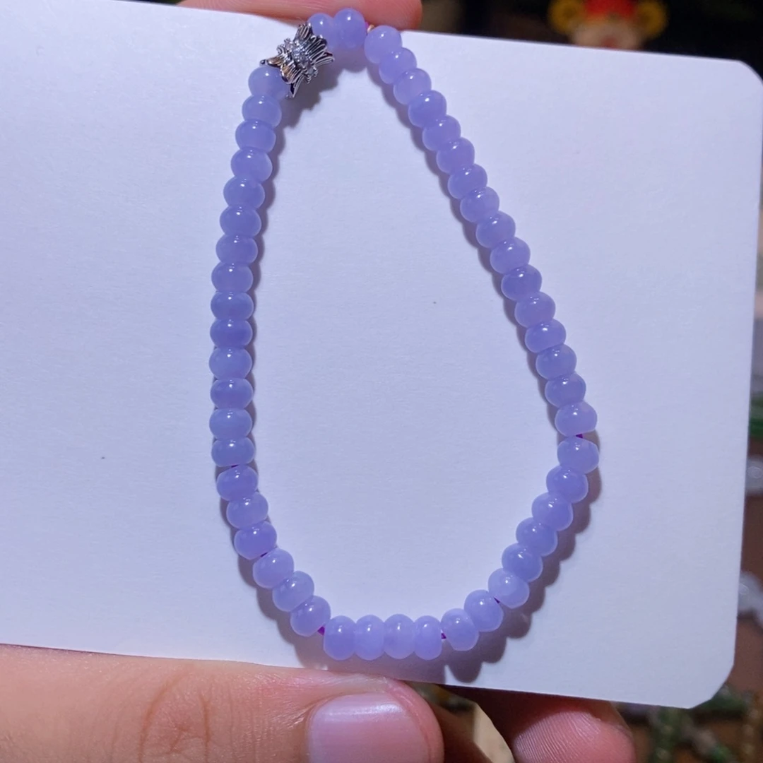 【闪购商品】翡翠手链未镶嵌紫算盘珠手串卡4