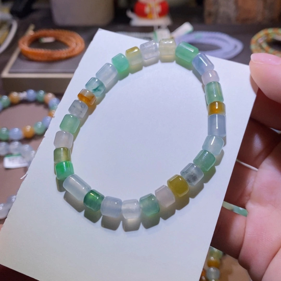 【闪购商品】翡翠手链未镶嵌多宝桶珠