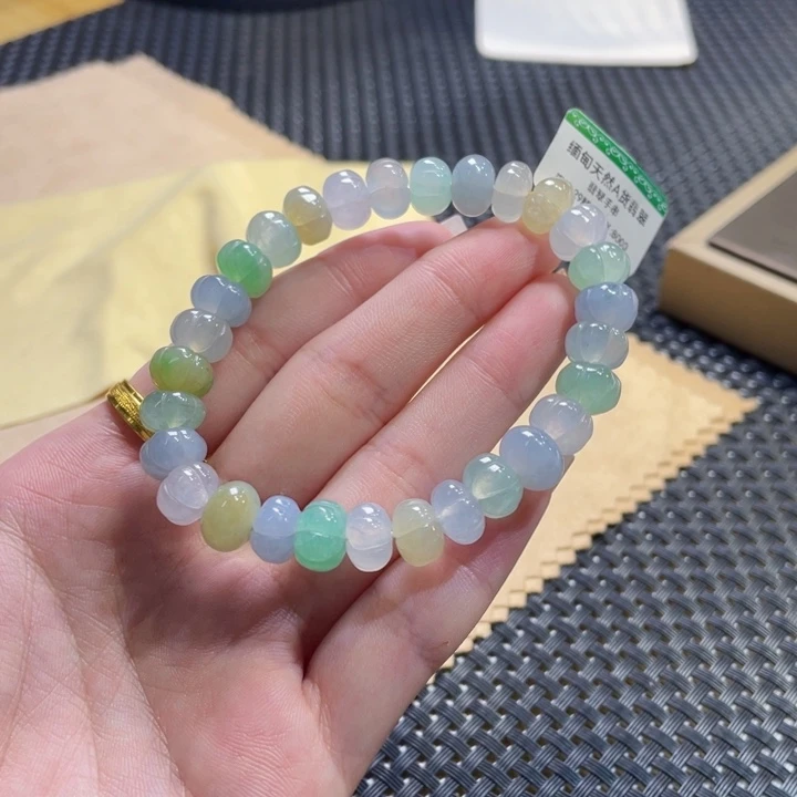 翡翠手链未镶嵌马卡龙南瓜