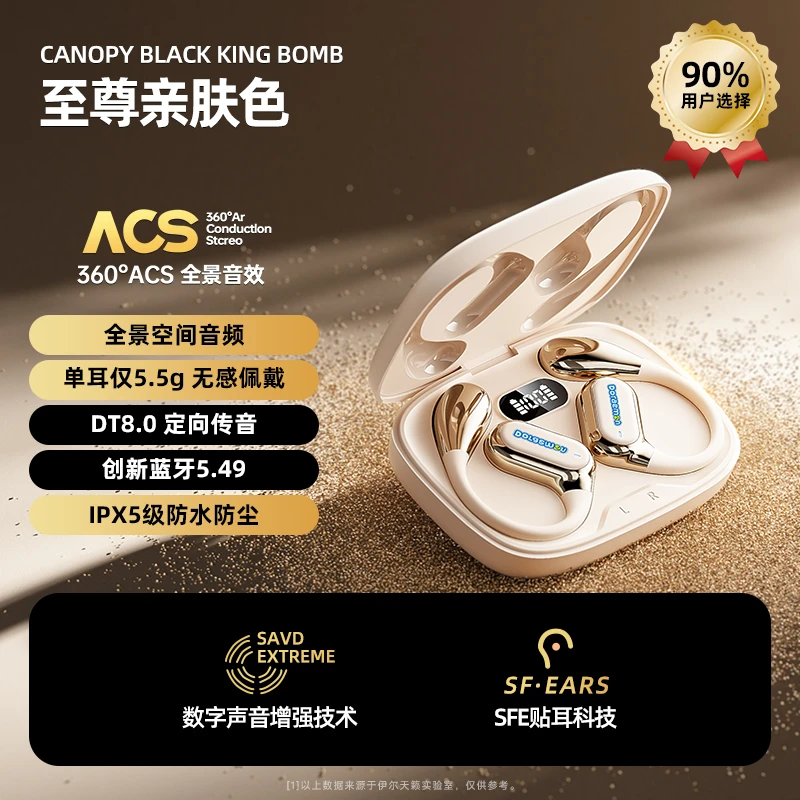 哆啦A梦蓝牙耳机不入耳开放挂耳式无线适用华为苹果降噪智能耳机