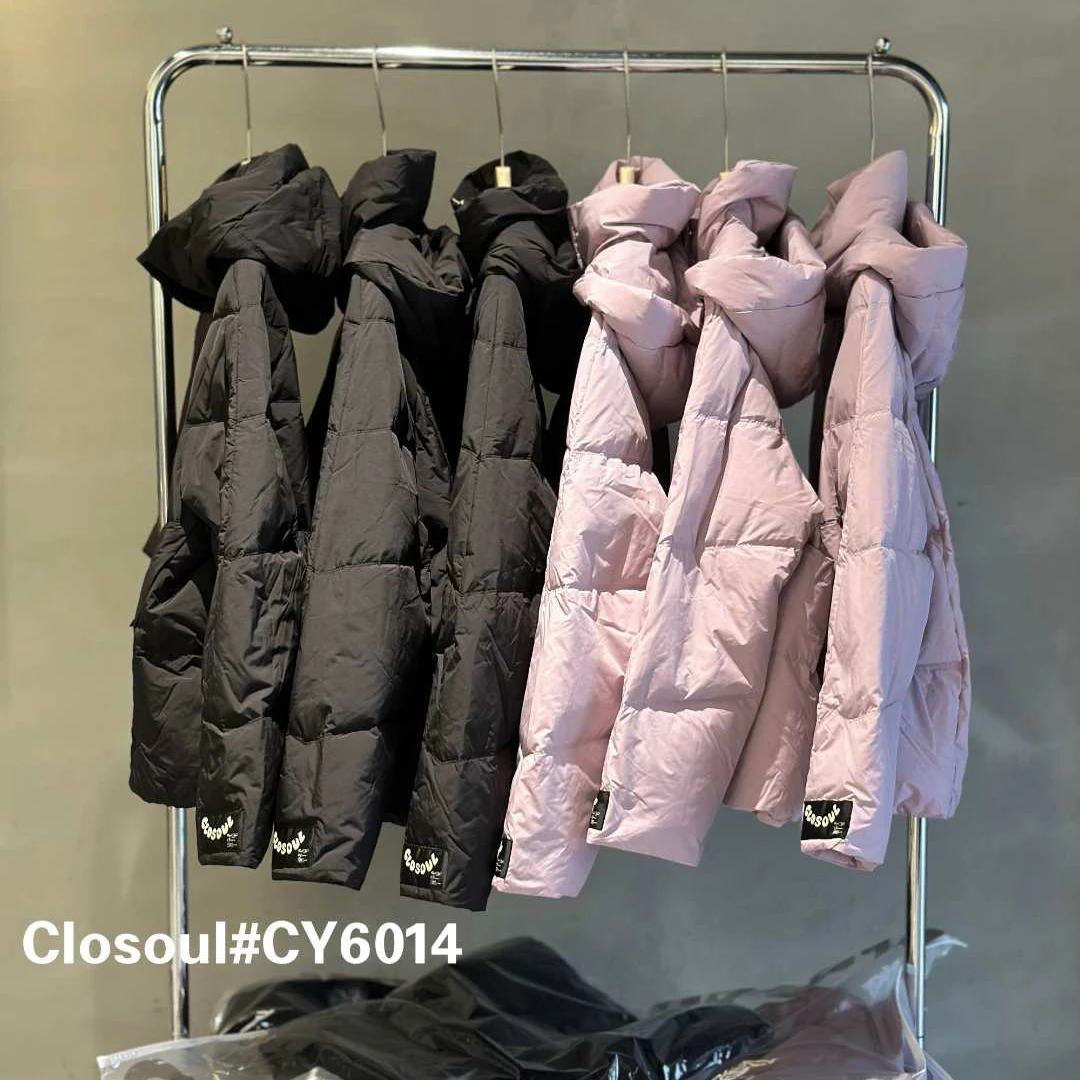 Closoul6014大口袋贴标连帽鹅绒服
