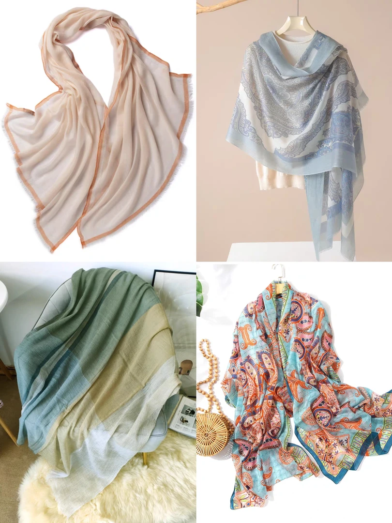 印花扎染丝巾围巾围脖装饰披肩女士【颜色随机发】百搭