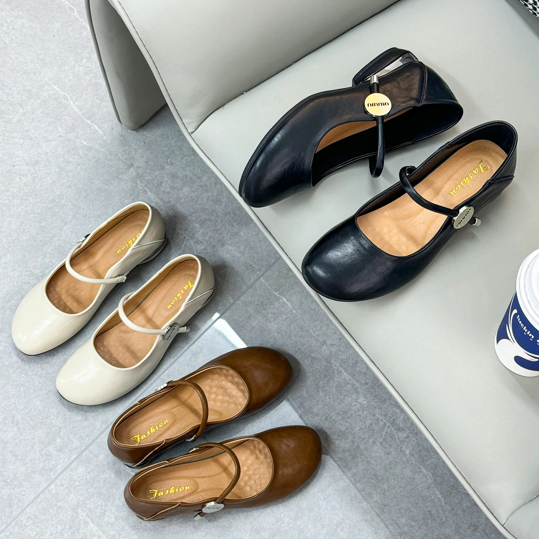 2024年夏季新款浅口女单鞋时尚百搭圆头款妈妈鞋气质款跟鞋222