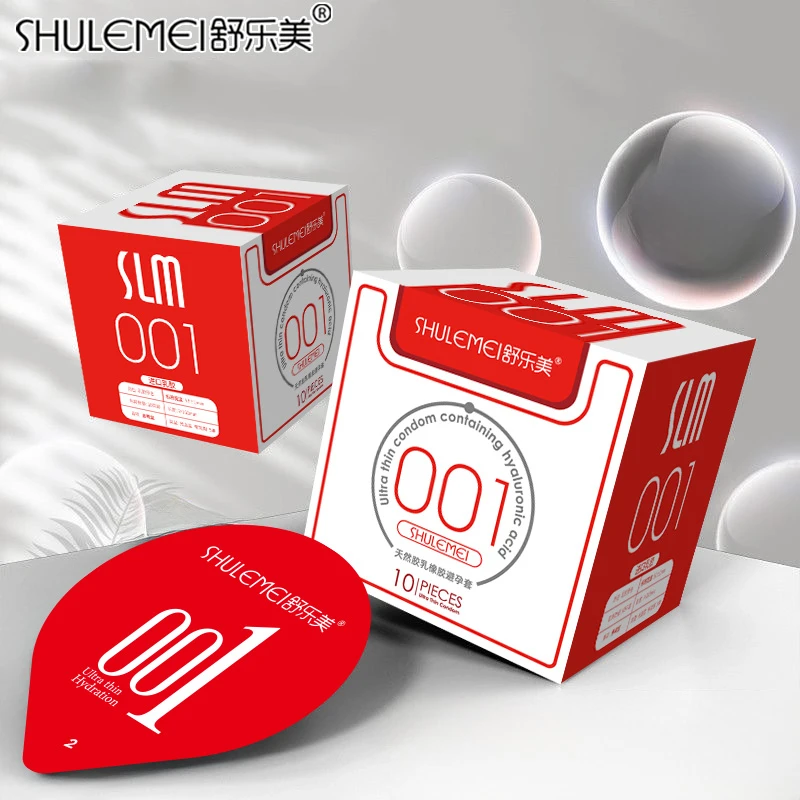 舒乐美男用玻尿酸水润超薄001安全套润滑零感 天然胶乳橡胶避孕套