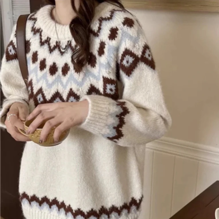 复古毛衣vintage针织开衫韩系直播链接