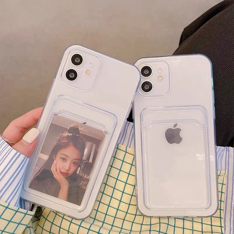 简约透明卡套iPhone12promax苹果11手机壳xs女xr全包7防摔8plus软