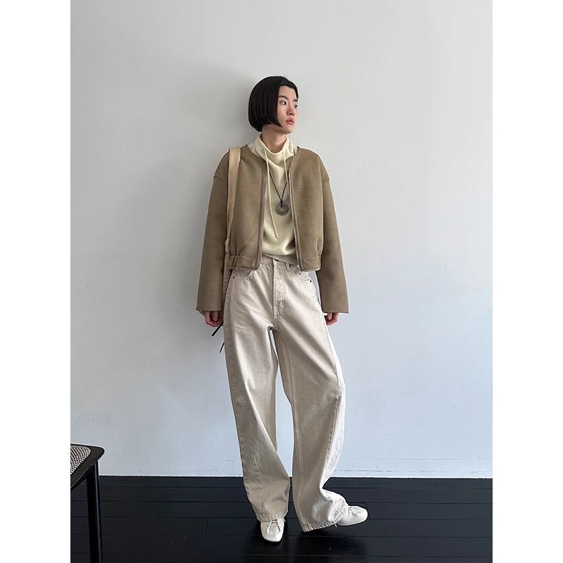 《11月11号上新款》韩系气质皮毛一体短外套 03562