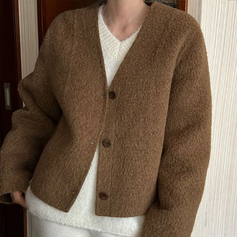 《10月25号上新款》韩系气质百搭简约毛呢外套 93652