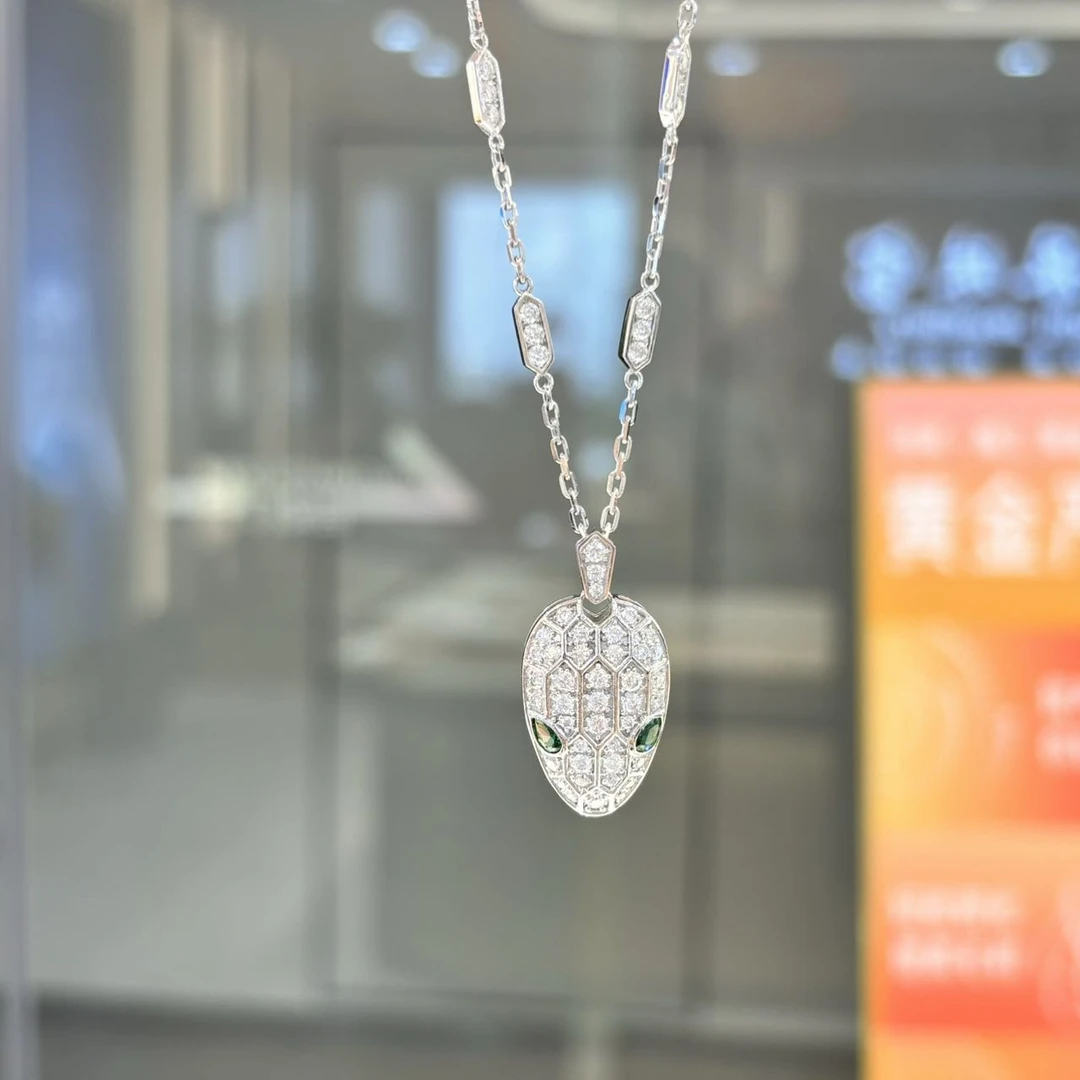 pt950铂金时尚百搭蛇头套链