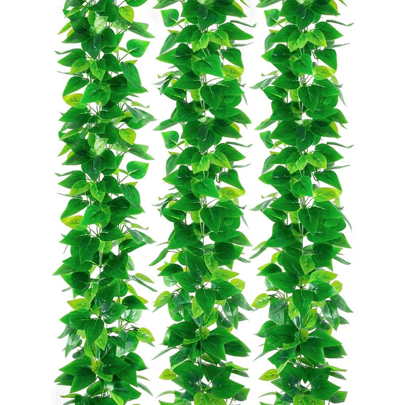 仿真绿叶装饰藤条假花管道遮挡吊顶花藤绿色假树叶子绿植柱子遮丑