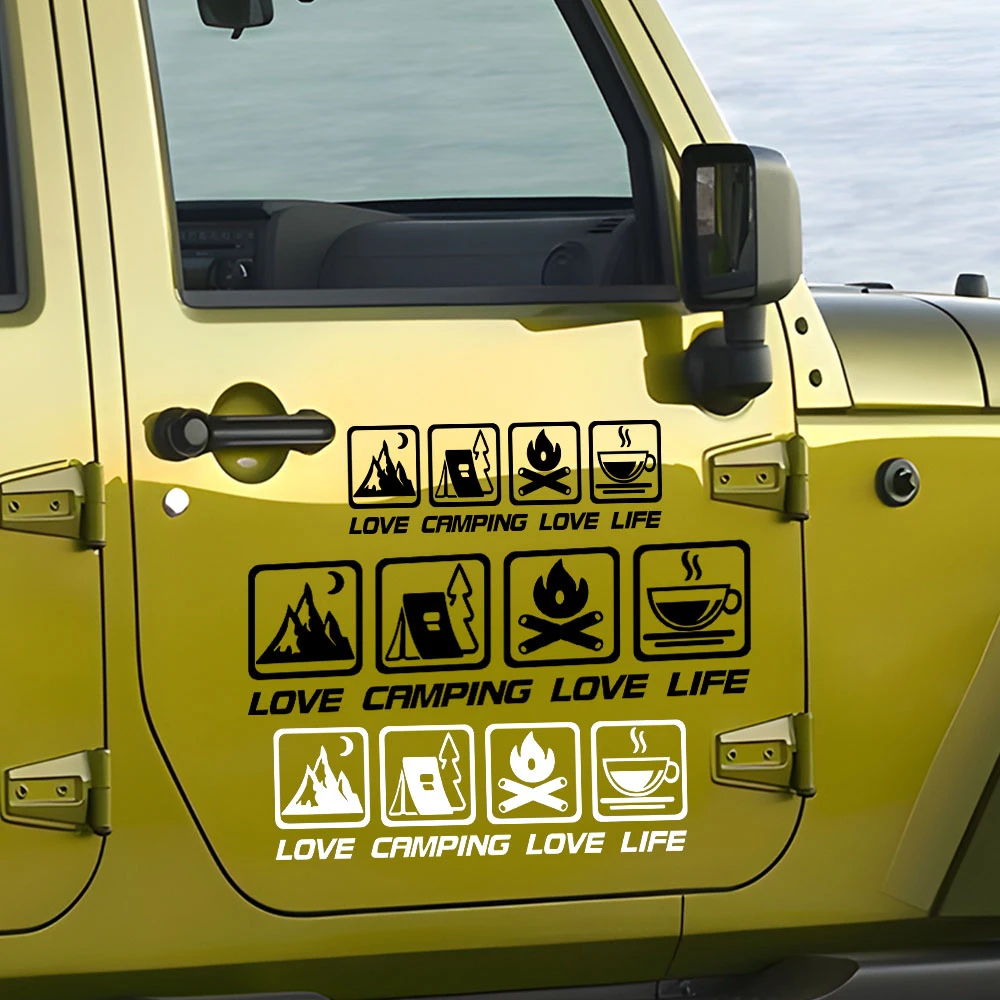 露营车贴野外篝火LOVE LIFE越野自驾游探险CANPING房车贴创意贴纸