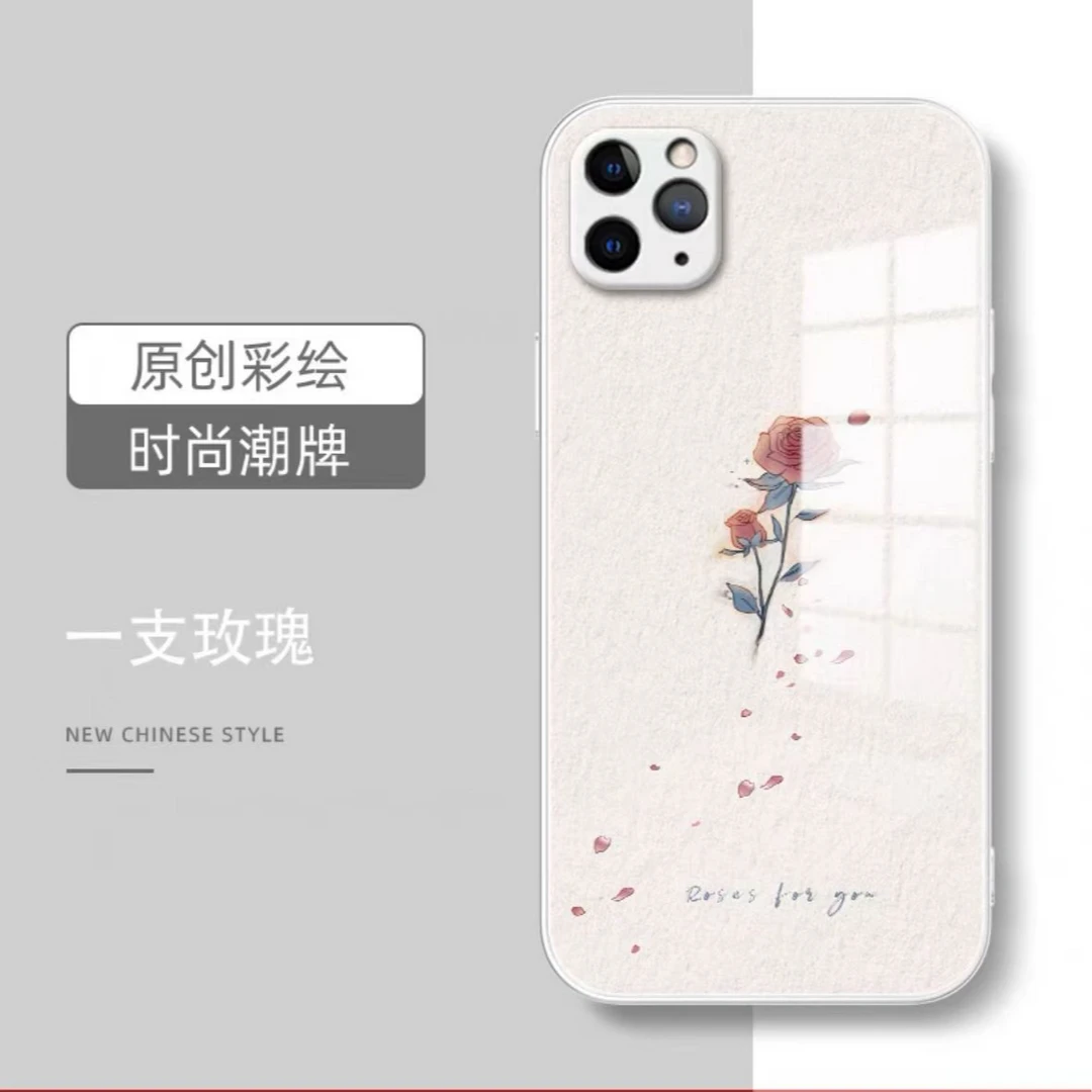 玻璃壳可爱情侣苹果15华为/vivo/oppo/小米苹果手机壳全包女孩