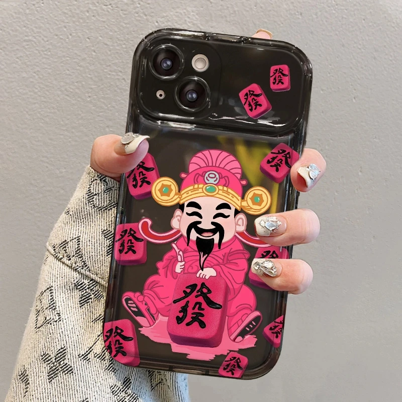 麻将财神适用苹果/华为/vivo/小米/oppo/翻盖镜子iPhone15手机壳
